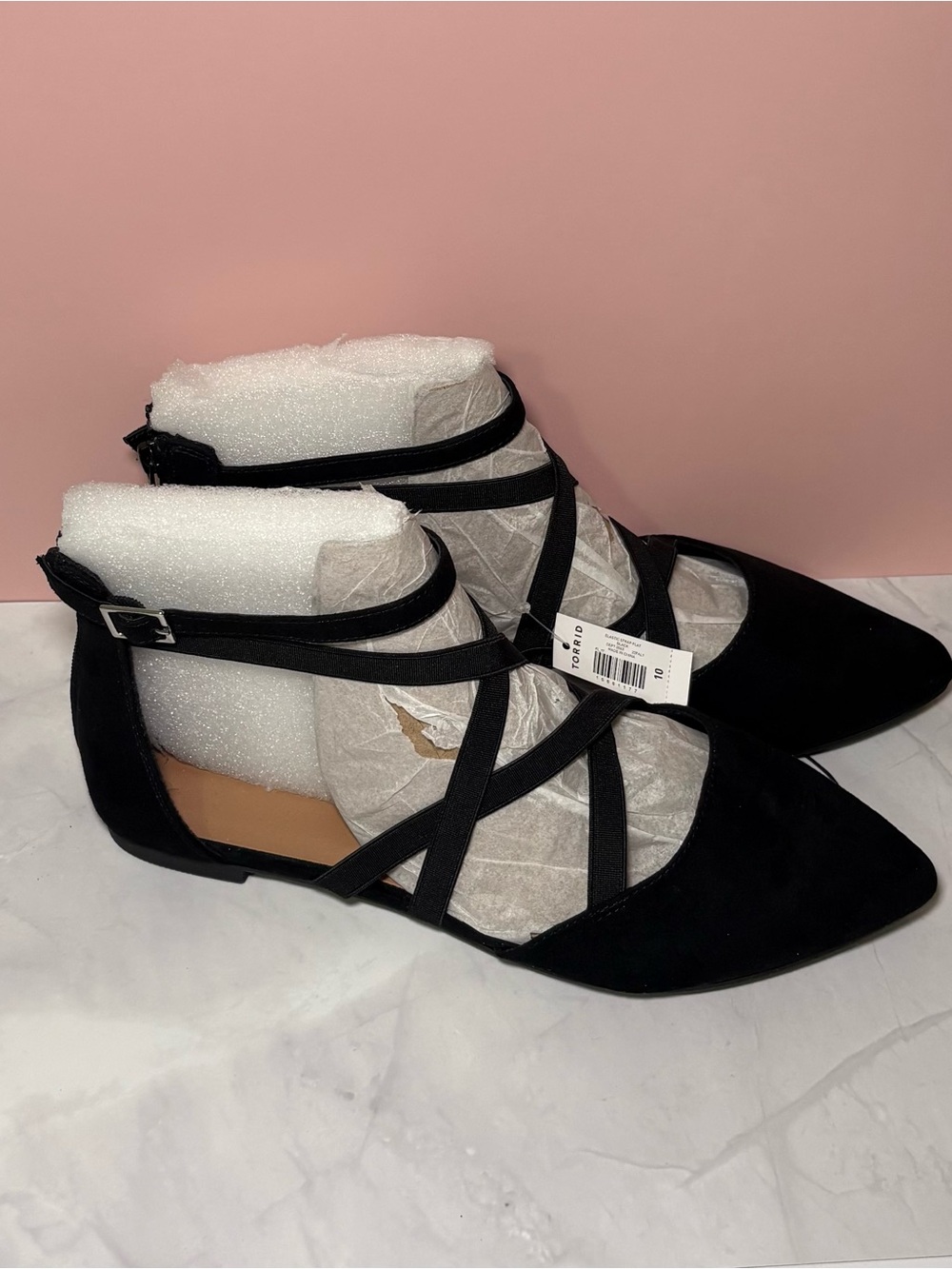 Torrid Elastic Strap Flats Size 10 NWT